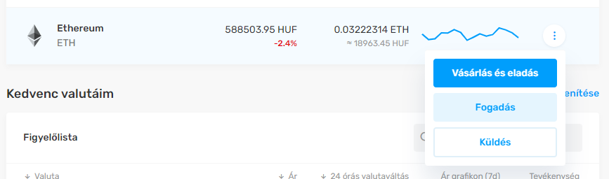 Kriptovaluta küldése