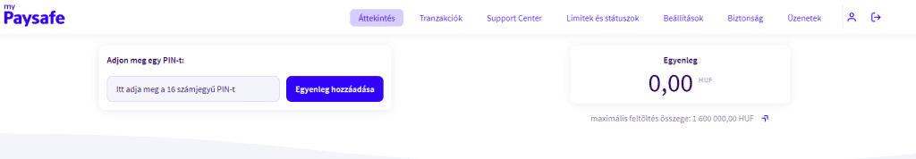 Paysafecard egyenleg feltöltés